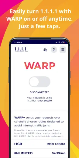 1.1.1.1 + WARP скриншот 1